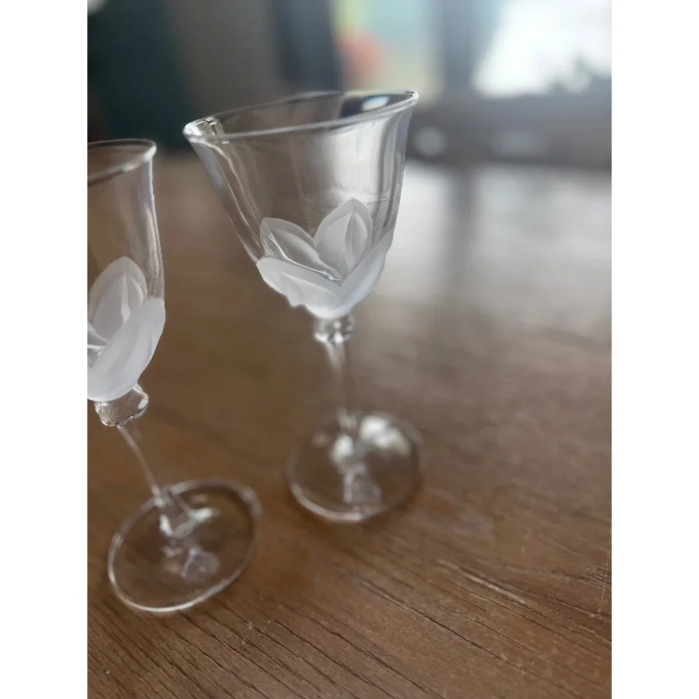 Cristal DArques JG Durand Florence Vintage Crystal Wine Glasses Set of 2 France